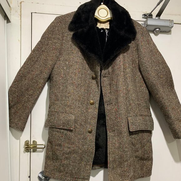 VINTAGE B ALTMAN & CO SHERPA LINED TWEED TRENCH COATS SIZE 38/S - Picture 11 of 15